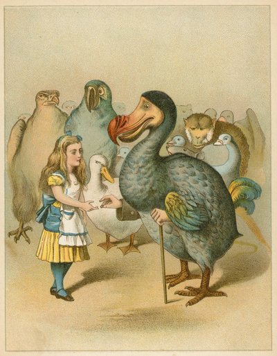 De Dodo presenteert plechtig de vingerhoed uit Alice